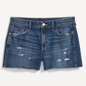 NWT old navy Mid-Rise Boyfriend Ripped Cut-Off Jean Shorts for Women -sz 16